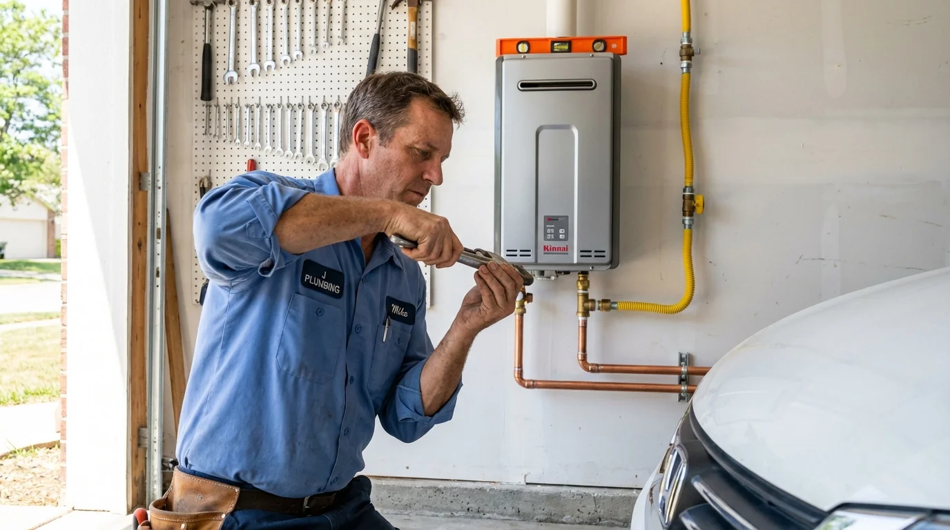 Tankless water heater installation by a Johns Plumbing LLC plumber in Larchmont